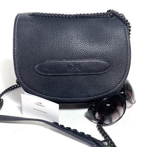 :Trendy Auténtico COACH Sombra Bandolera Cuero Guijarro Alforja Negro F37000 - Imagen 1 de 12