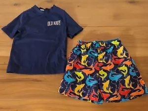 Boys 3T Old Navy Swim Shirt and Lily & Dan Swim Trunks SHARK - Picture 1 of 3