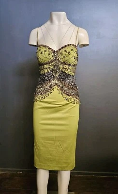 💥IMPRESIONANTE VESTIDO DE CÓCTEL MANDALAY Y2K Noche Embellecido VERDE LIMA 6 Foto 1 de 4