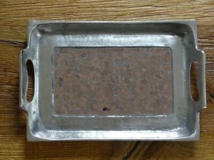 Metall Tablett Serviertablett Metall Kupfer Mosaik 31,5 x 21 cm Wohndekoration - Bild 1 von 4