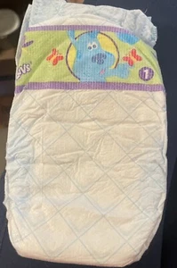 One Vintage 2000 Luvs Blues Clues Cloth Cover Diaper Size 1 Diamon Pattern - Picture 1 of 1