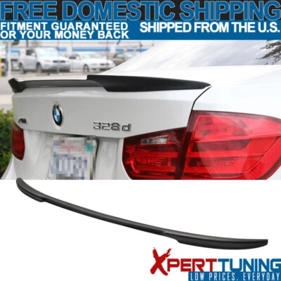 Fits 12-20 BMW 3 Series F80 M3 F30 Sedan 4-Door V Style Trunk Spoiler - ABS Foto 1 de 4