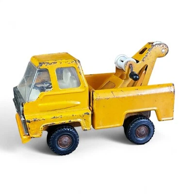 Vintage Yellow Tuf-Line Tin Tow Truck Japan Pressed Steel - Image 1 of 4