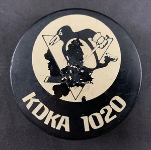 Vintage Official Pittsburgh Penguins NHL KDKA 1020 Radio Hockey Puck - Picture 1 of 3