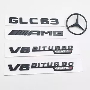 GLC63 AMG V8 Biturbo 4matic + Full Badge Set Gloss Black for Mercedes Benz AU - Foto 1 di 5