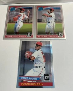 Lotto Victor Robles Rc 3 2018 Donruss variante ottica e base SPEDIZIONE GRATUITA - Foto 1 di 5