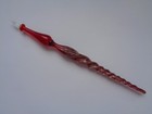 Murano GLASFEDERHALTER ° Glasschreiber ° Glasfüller ° Glasstift rot/gold Glitzer