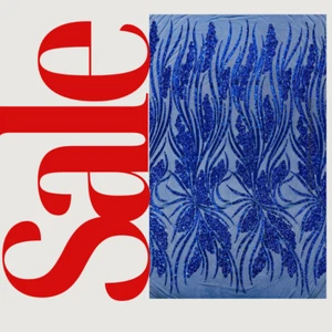 Neu Federn Design Pailletten bestickt 4 Wege Stretch Netz Stoff Meterware - Bild 1 von 4