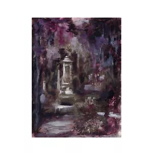Limited Edition ACEO Art Print /50 Midnight Garden Bonaventure Cemetary Painting - Picture 1 of 2