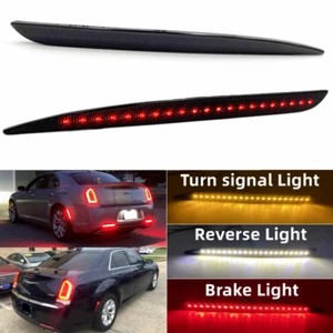 Smoke Lens Bumper Reflector Tail Brake Rear Fog Light For 2015-2022 Chrysler 300 - Bild 1 von 12