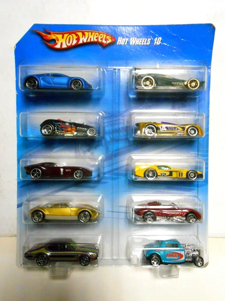 Hot Wheels 10 Car Pack 2010 Blue BUGATI Veyron T5048 B510