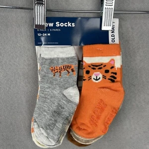 Old Navy Boys Crew Socks Multicolor 6 Pack New - Picture 1 of 12