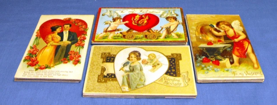 LOTE DE 50 POSTALES VINTAGE DE VACACIONES DEL DÍA DE SAN VALENTÍN ARTISTAS MARAVILLOSOS Foto 1 de 1