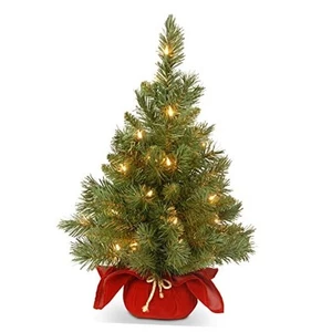  Mini Navidad Artificial Preiluminado | Incluye Enchufe Árbol Pequeño con Bolsa Roja - Imagen 1 de 7