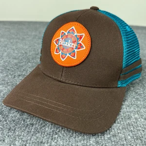 Bhakti Trucker Hat Two Stripe Craft Brewed Chai Tea India Brown Teal Blue - Picture 1 of 10