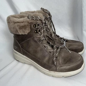 Skechers Damen kuschelige Winterstiefel Größe 10 braun und hellbraun Größe Reißverschluss Kunstfell - Bild 1 von 7
