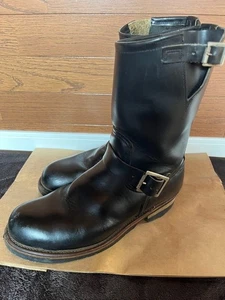 RedWing Boots 2268 Engineer Boots PT91 Embroidered Tag Leather Black Size 9D - Picture 1 of 15