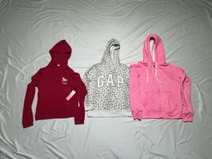 Bundle lot of 3 girls large 10/12 hoodie’s, Light Pink, Dark Pink, Cheetah - Picture 1 of 11