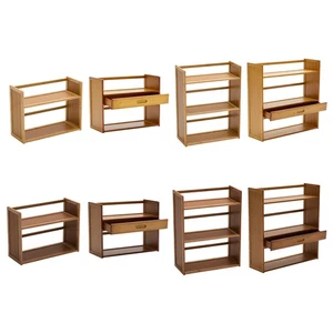 2/3 Tier Eco - Friendly Bamboo Desk Organiser | Bookshelf with Drawer Options - Picture 1 of 79