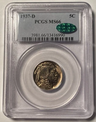 1937 D Buffalo Nickel PCGS MS66 CAC - Image 1 of 4