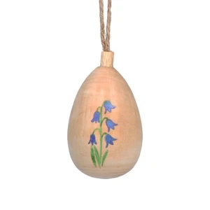 Pretty Bluebells | Wooden Hanging Egg Ornament | 5.5cm Tall - Picture 1 of 1