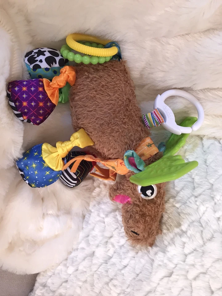 Lamaze Mortimer Moose Activity Toy Plush Baby Teether Rattle Crinkle Clip On 9” - Image 1 of 4