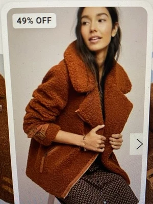 Женская коричневая куртка шерпа Anthropologie, Marrakech, размер XS. - Изображение 1 из 4