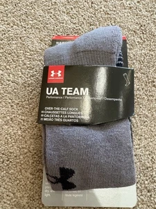 NEW Under Armour UA Over-The-Calf Socks Youth 1-4 Grey/Graphite** - Picture 1 of 3