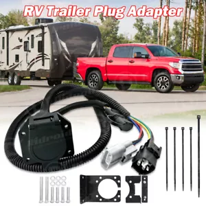 7 Way Trailer Wiring Harness 4 Way Flat Plug Kit For 2003 - 2006 Toyota Tundra - Foto 1 di 18