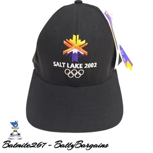 Cappello Berretto Snapback Vintage 2002 Salt Lake City Olimpiadi Invernali Nero NOS Nuovo - Foto 1 di 8