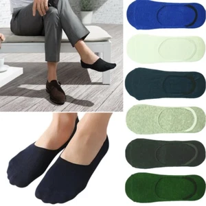 Mens GK Invisible Nonslip Loafer No Show Plain Solid Cotton Boat Low Cut Socks  - Picture 1 of 7