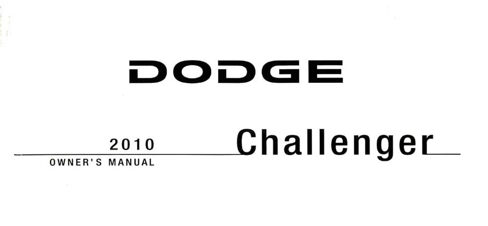 2010 Dodge Challenger Owners Manual User Guide - Image 1 of 1