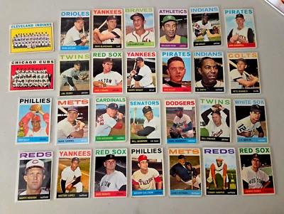 Lot of 28. 1964 Topps Vintage   CASEY STENGEL, BILL SKOWRON   POOR CONDITION - Image 1 of 4