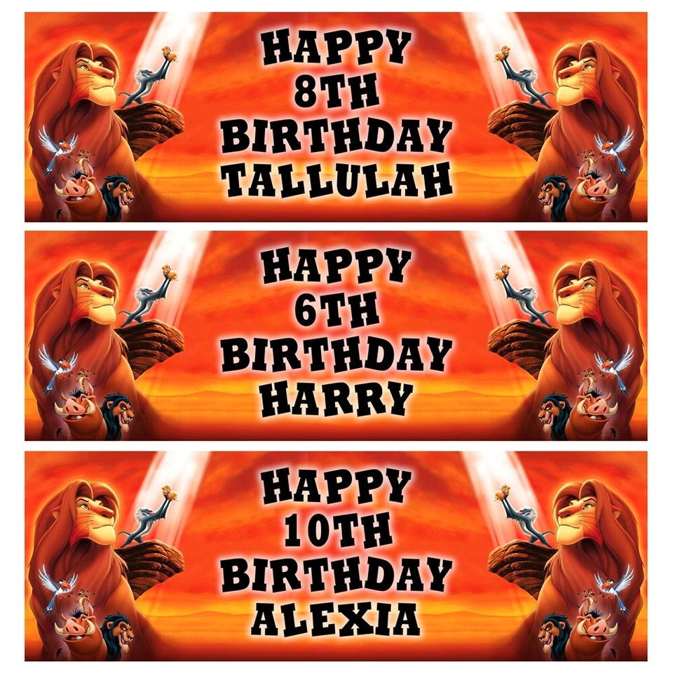 Banners de cumpleaños personalizados REY LEÓN - Banner de cumpleaños Rey León Disney Foto 1 de 1
