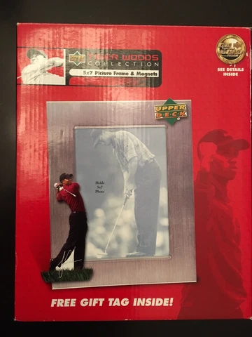 Upper Deck Tiger Woods Collection 5x7 Picture Frame with Easel & Magnets **NEW** Cover