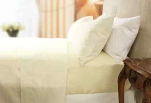 Pandora De Balthazar Egyptian Cotton White Queen Flat Top Sheet 96 x 114 NEW - Picture 1 of 7