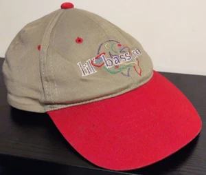 Lil' Bass Pro Shop Hat Adjustable Cap Youngan Youth Size Fishing Tan Red Snap - Picture 1 of 8