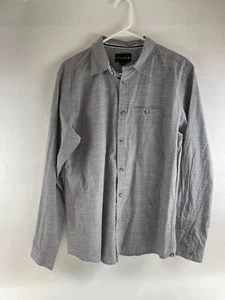 Ocean Current Shirt Men's Size Medium Gray Button Up Long Sleeve Pocket Collared - Picture 1 of 7