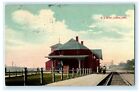 M.O. Depot Albion Michigan Wauseon Ohio 1912 Vintage antike Postkarte