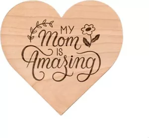 Sottobicchieri in legno a forma di cuore sentiti - 4""x4""x1/4"" - Festa della mamma speciale - Foto 1 di 6