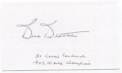 Buddy Blattner Signed 3x5 Index Card Autograph Baseball 1942 St Louis Cardinals - Image 1 of 2