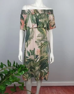 Virtuelle TS Taking Shape Plus Size 12 Shift Dress Off The Shoulder Midi Tropic - Bild 1 von 13