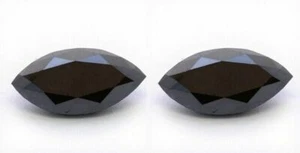 2pcs 0.50cts each Marquise Cut Diamond Natural Black Loose Diamond Pair for Stud - Picture 1 of 9