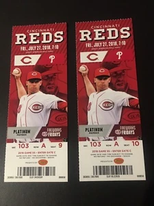 Eugenio Suarez HR in 5 Straight RECORD Ticket Stub (7/27/18) Phillies @ Reds - Picture 1 of 2