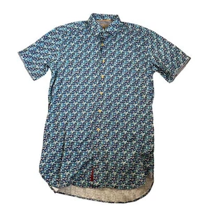 Visconti Black Button-Up Shirt Men's Size LT Multicolor Printed Summer Vacation - Picture 1 of 10