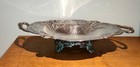 VICTOR SAGLIER Plat centre de table métal argenté Style Art Nouveau Iris Signé
