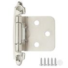 8 Pack 4 Pair Brushed Nickel Cabinet Hinges - 1/2 Inch Overlay Kitchen Cabine...
