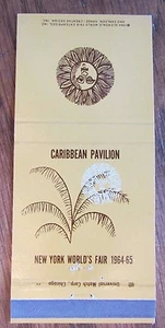 1964-65 Feria Mundial de la Ciudad de Nueva York: Pabellón del Caribe (cubierta de cerillas de matchbook) K2 - Imagen 1 de 1