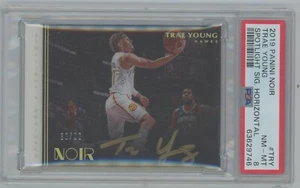 TRAE YOUNG 2019 Panini Noir Spotlight Gold Ink On Card Autograph 38/99 PSA 8 - Picture 1 of 2