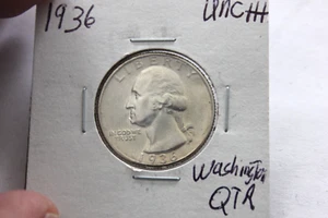 1936 UNC+++ WASHINGTON QUARTER - Picture 1 of 2